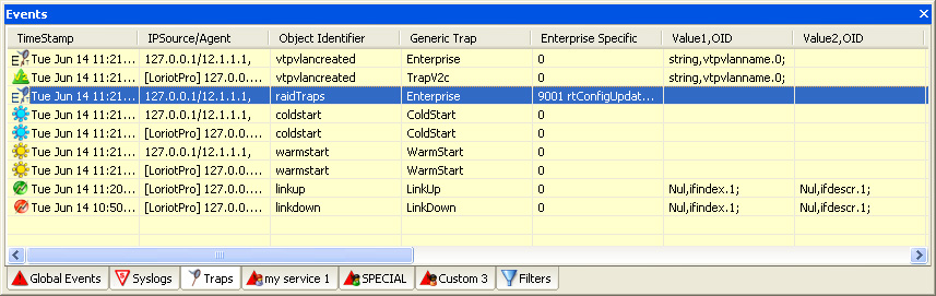 snmp trap and snmp notification window