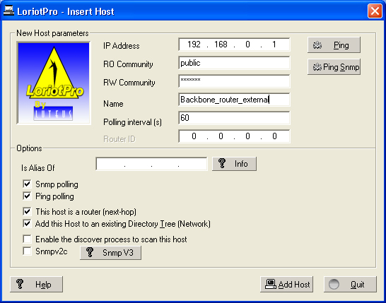 insert host in directory