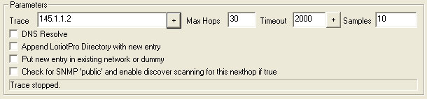trace route parameter