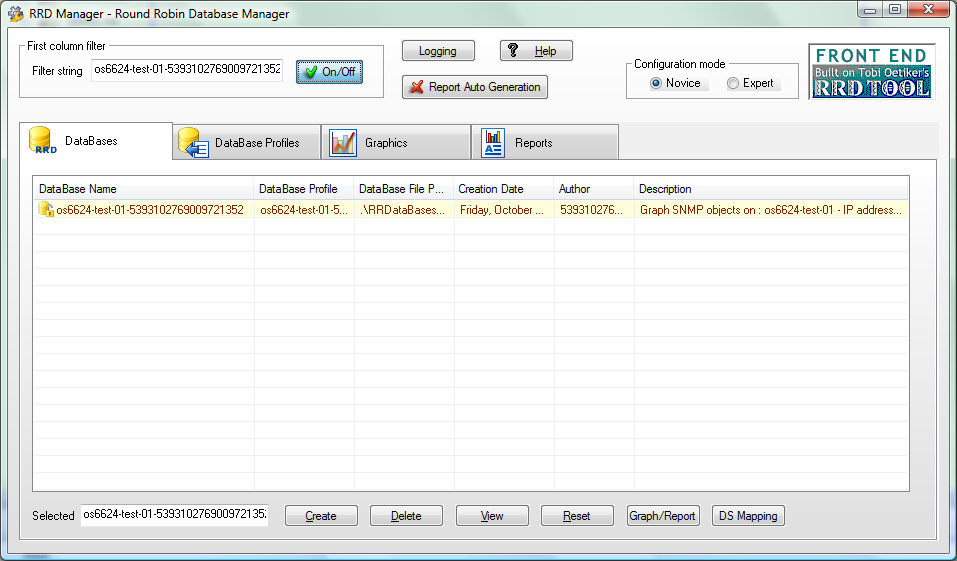 RRD manager db selection