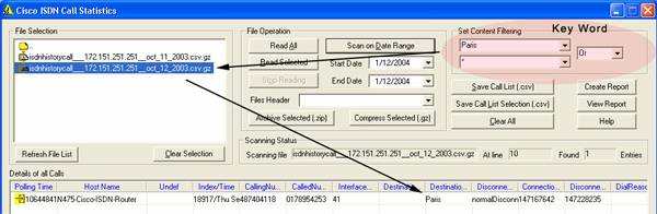 Filtering ISDN history file