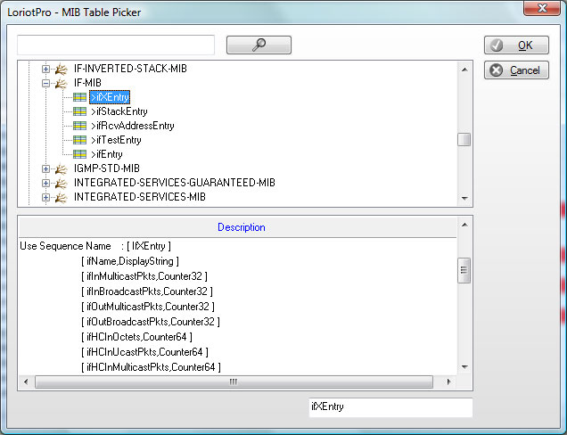 snmp table wizard