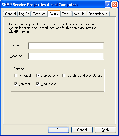 SNMP agent settings