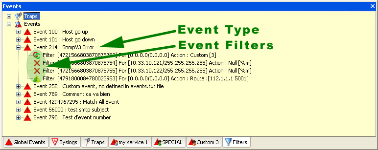 event filter window