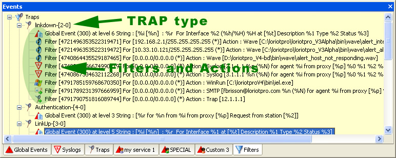 snmp trap filter window