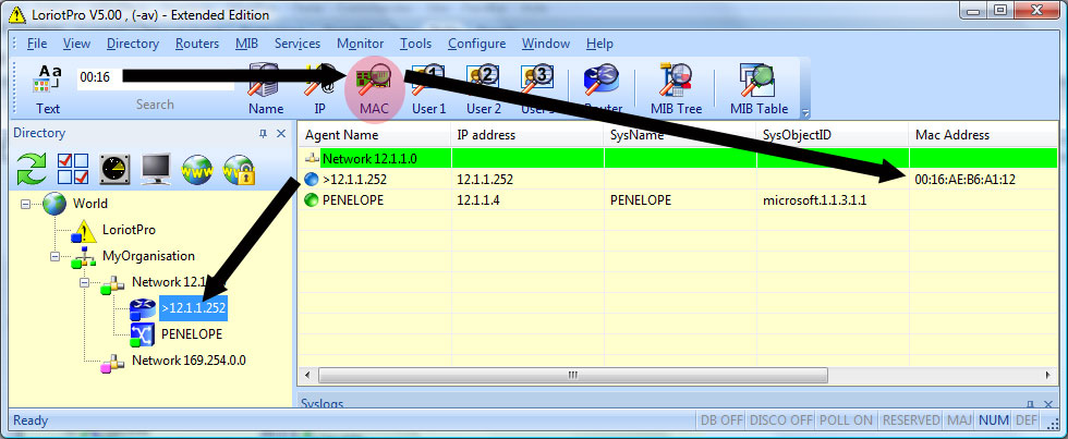 search by MAC address