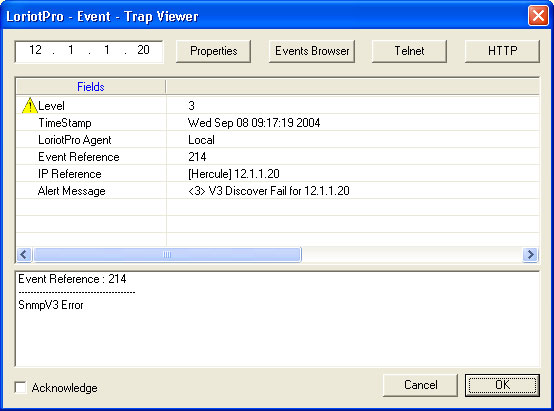 SNMP events detailled
