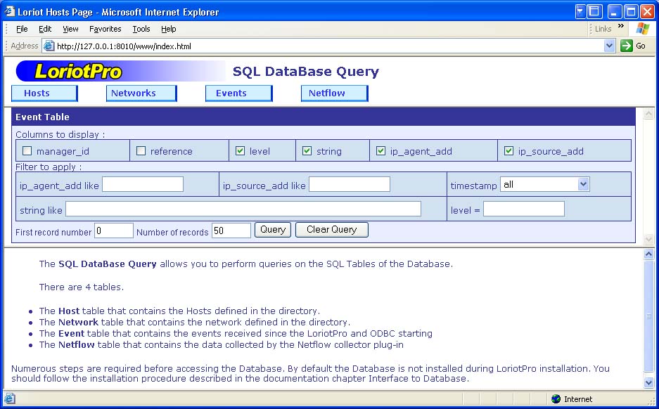 Database Query tool