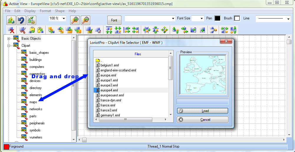europe map active view